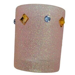 Pink with Jewels votive candle holder 2x2 53g